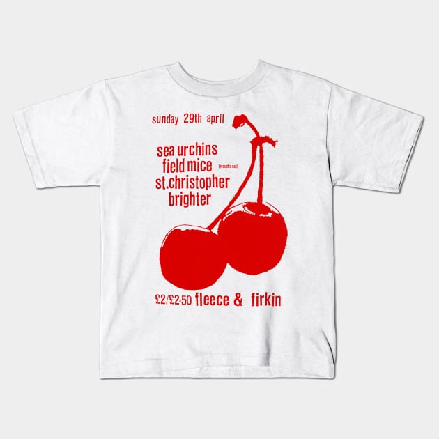 Sarah Records /// Cherries Flyer Design Kids T-Shirt by CultOfRomance